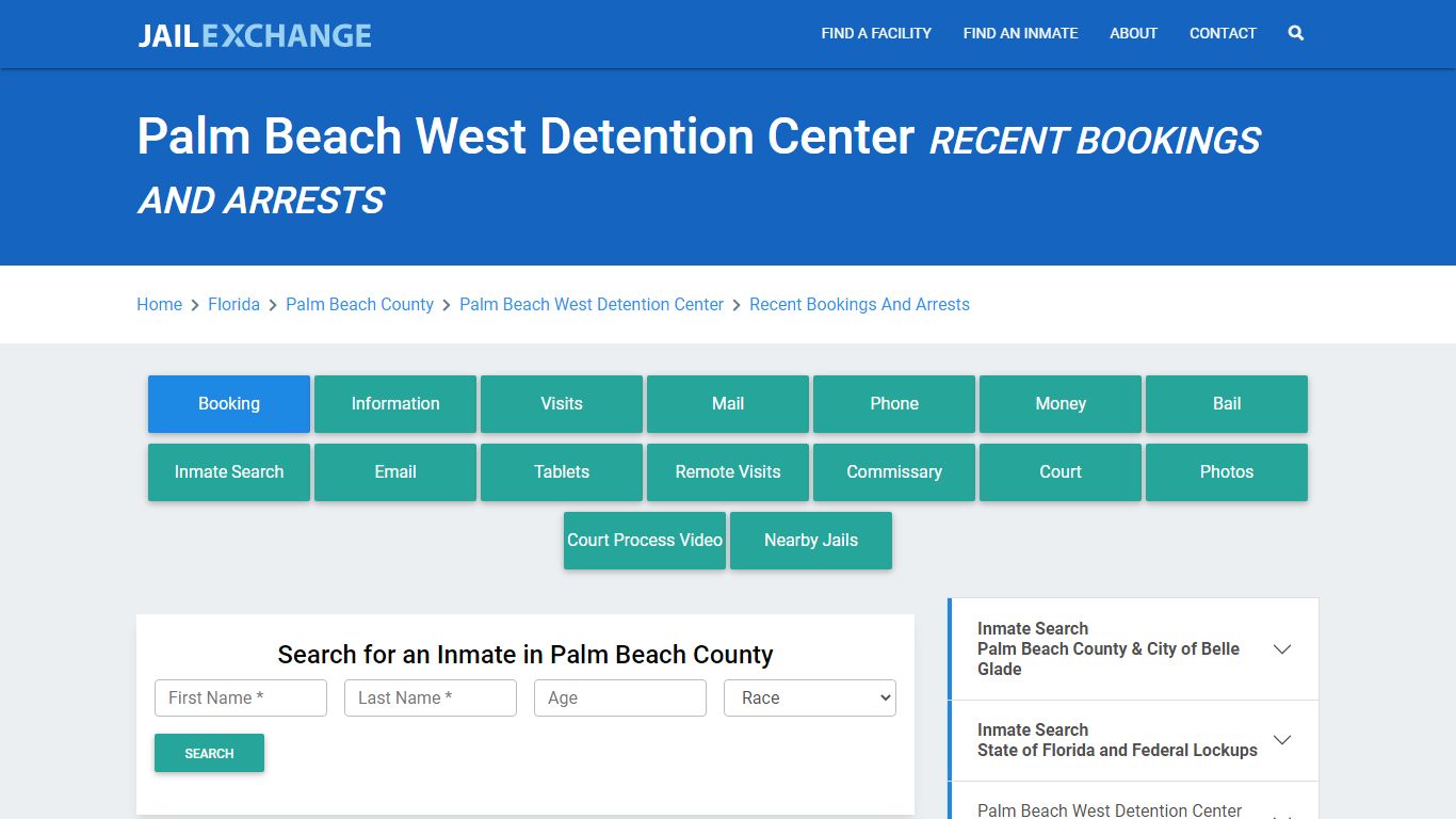 Palm Beach West Detention Center Recent Bookings And Arrests